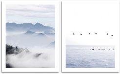 Набор постеров 40х50 Птицы в тумане 2шт