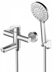 Смеситель для ванны Agger Easy A3121222 в комплекте с душевыми аксессуарами, сатин матовый