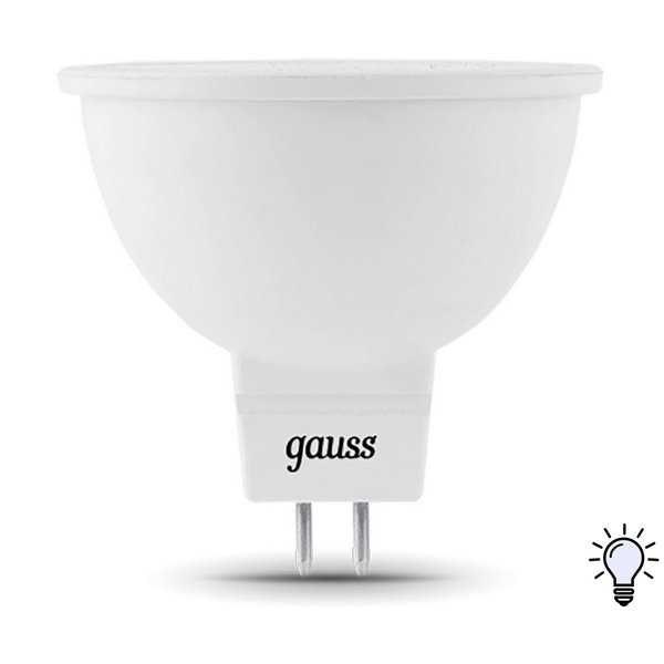 Лампа светодиодная Gauss 9Вт GU5.3 4100K свет нейтральный белый