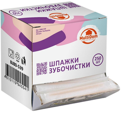 Зубочистки-шпажки Multidom 250шт в индивидуальной упаковке