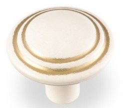 Ручка-кнопка FВ-060 000 золото прованс/1013 жемчужно-белый матовый