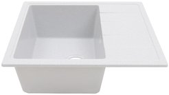 Мойка для кухни врезная Alcora Римма 47х57см глубина чаши 18,5см, мрамор, белый крап