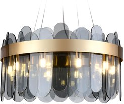 Люстра хрустальная Ambrella light TR5342/10 GD/SM золото/дымчатый 10хG9