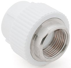 Муфта полипропиленовая комбинированная внутренняя резьба d50х1 1/2" под ключ
