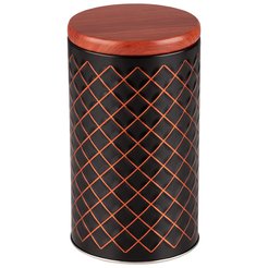 Банка д/сыпучих продуктов Mallony Classico Nero 10,5х18,5см жесть, крышка жесть