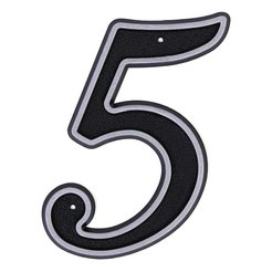 Цифра пластик 80х150мм 5