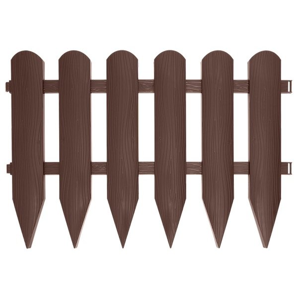 Бордюр садовый Штакетник 60х25см коричневый              
