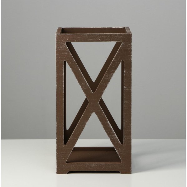 Кашпо деревянное Фонарь Хай-тек Прованс 14×14×26см коричневый