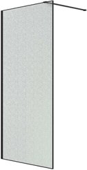 Перегородка душевая Niagara Nova NG-781-12BLACK (120х200) черный матовый,стекло эффект битого стекла,1 место