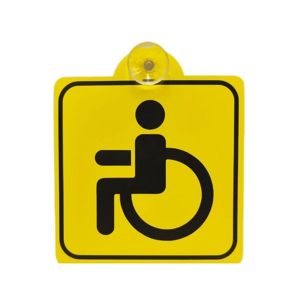 Знак на присоске Инвалид ГОСТ 15х15см