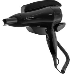 Фен для волос настенный Brayer BR3021-BK 2000Вт 2 скорости, черный