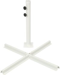 Подставка-крестовина для садового зонта 100х100см h55см, для стоек d48мм, сталь, белый, HT-RS
