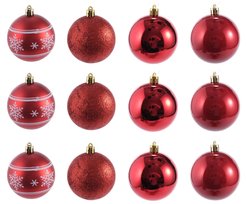 Набор шаров 12шт 7см, красный, SYQB3-0123010