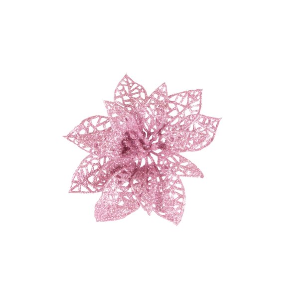 Украшение SY17GJ-057P цветок пуансетия 10см,розовый (6шт)