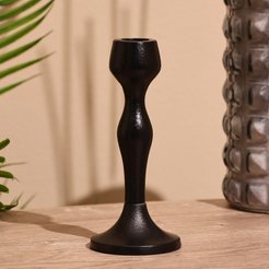 Подсвечник Филс черный 18,5см, металл