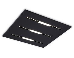 Панель светодиодная накладная 595х595х14мм в стиле техно Ambrella light DPS1071 BK черный 48W, 4000K, IP20