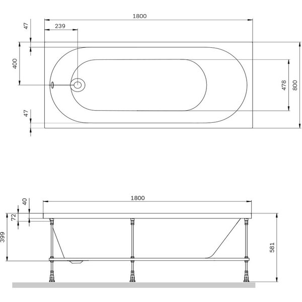 Панель фронтальная для ванны AM.PM X-Joy 180х80 W94A-180-080W-P
