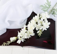 Цветок искусственный Клематис белый 80см