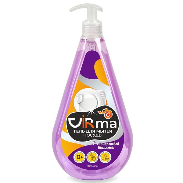 Средство д/мытья посуды VIRma 1л гипоаллергенное, с гиалуроновой кислотой