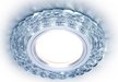 Светильник встраиваемый точечный с LED подсветкой S287 CL прозрачный GU5.3+3W(LED WHITE) D90х25мм