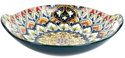 Блюдо с ручками Arabesque 22,5х20,5х4,5см зеленое, фарфор