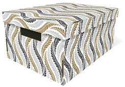 Коробка д/хранения РутаУпак Колосья 37х28х18см с крышкой, картон