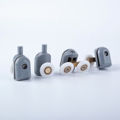 Ролики IDDIS 966M23GR4DZ 2 верхних, двойные; 2 нижних, одинарные, D=23мм, серый, стекло 4мм