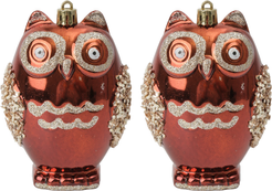 Набор украшений Совы 2шт 11х8х5,5см кофе, SYQD1-0124209