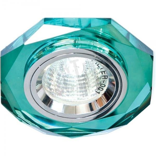 Светильник точ.Feron 8020-2 G53 MR16 зеленый серебро