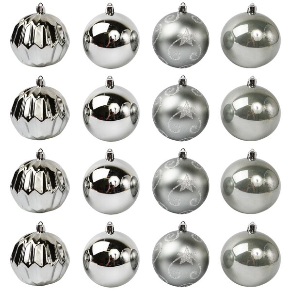 Набор шаров 16шт 8см серый SYQE-0121266