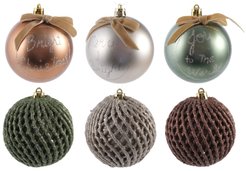 Набор шаров 6шт 8см карамель+оливковый+шампанское, SYDC23-030