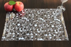 Клеенка гибкое стекло Table mat Камушки 80см толщина 0,8мм прозрачный, ПВХ