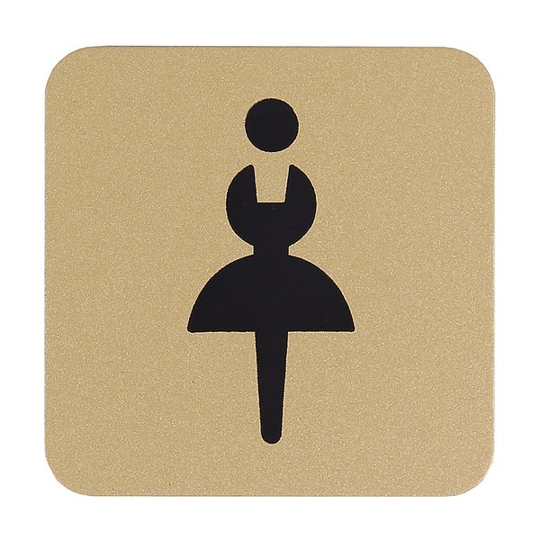 Табличка информационная Женский туалет золото