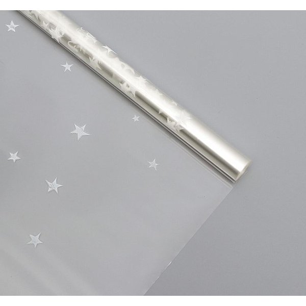 Плёнка глянцевая Звёзды 1,0×5,2м серебро 4455515 