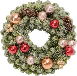 Венок новогодний 30см с золотыми и красными шарами ПЭ SYHH-0925002