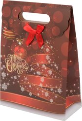 Пакет бумажный новогодний Праздник 19,5х27х8,6см бумага 210г SYLPDB-4325005