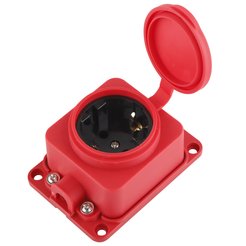Колодка каучуковая с крышкой duwi 1 гнездо с заземлением IP44 красная