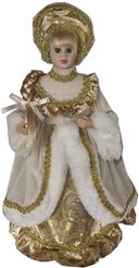 Фигура Снегурочка в золотом наряде в кокошнике L22 W23 H38,5см