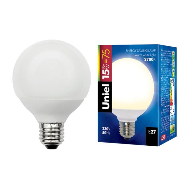Лампа энергосбер.UNIEL ESL-G80-15/2700/E27