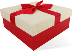 Коробка РутаУпак 17х17х7см красный/слоновая кость, картон