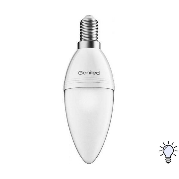 Лампа светодиодная Geniled 8Вт Е14 свеча 4200К матовая свет нейтральный белый