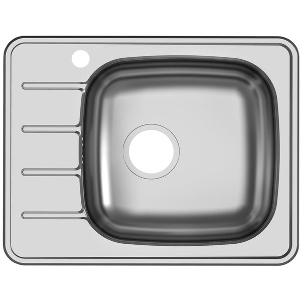 Мойка кухонная врезная UKINOX GRM600.480 -GT6K 1R 480х600х170мм прямоугольная, чаша справа нерж.сталь