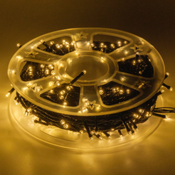 Электрогирлянда внешняя Нить 30м 300LED IP44, теплый белый, контролер, с коннектором, черный кабель