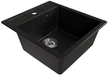 Мойка для кухни врезная Mixline ML-GM28 50х45см глубина чаши 19см, мрамор, черный, с сифоном