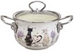 Кастрюля Agness Lavander Cats 1,5л эмаль, крышка стекло, индукция