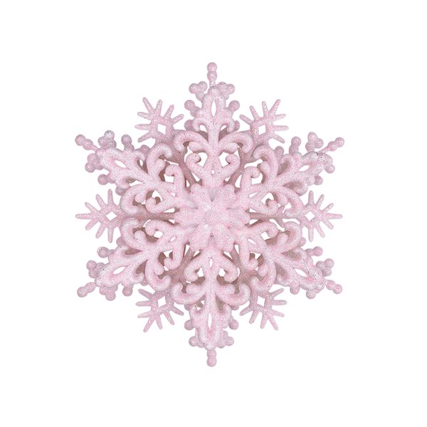 Украшение подвесное Снежинка классика объемная розовый CB000-8 120x40мм