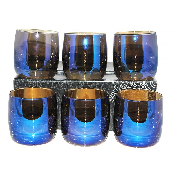 Набор стаканов Glasstar Lazurit 310мл 6шт синий, стекло
