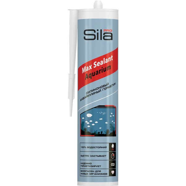 Герметик силиконовый аквариумный Sila PRO Max Sealant AQ бесцветный (290/280мл)
