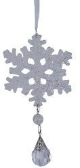 Украшение из акрила снежинка 10см белая SYYKLA-1822176