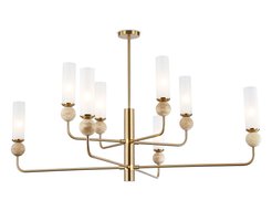 Светильник на штанге LH53252/8 BS/FR латунь/белый матовый E14х8 max 40W D1260х1445мм